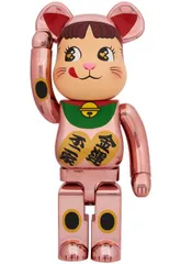 新品BE@RBRICK 招き猫 ペコちゃん 金運 ダブル小判 桃金メッキ 1000％のサムネイル