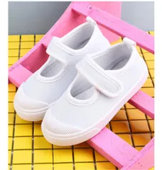 上履き 白 男の子 女の子 上靴 子供用 こども キッズ シューズ マジックテープ 改良 保育園 幼稚園