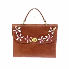 IBIZA イビサ  ハンドバッグ   ブラウン レザー レディース 花モチーフ　240001150963