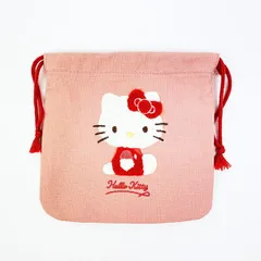 サンリオ ハローキティ サガラ刺繍巾着ポーチ Sanrio