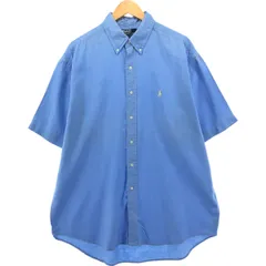 古着 ラルフローレン Ralph Lauren POLO by Ralph Lauren BLAKE 半袖 リネン ボタンダウンシャツ メンズXL相当/eaa556220