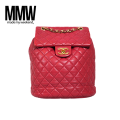 【デジタル鑑定書付き】CHANELマトラッセレッドバックパック