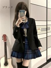 制服 ブレザー 女子 スカート セット リボン スクールブレザー 女の子 入学式 4点セット 中学生 高校生 中高生 卒業式 フォーマルスーツ 学生 S ブラック 黒 チェック ジャケット 可愛い ブルー 学生服 結婚式 お受験 発表会 hl015d7