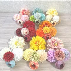 NO0804-01 造花 花材 花パーツ パーツ　髪飾り 着付け　花飾り　ハンドメイド　マム　ヘアピン　ピンポンマム　成人式　ヘアアクセサリー　浴衣　着物　結婚式　前撮り　美容室