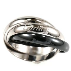 Cartier カルティエ トリニティ ブラック リング セラミック MM 3連リング K18 ホワイトゴールド SIZE:57 AU750 クラシック 指輪