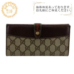 GUCCIグッチ 64 オールドグッチ GG Wホック 二つ折り長財布 シェリー 長財布 財布 ウォレット ブランド カード入れ 小銭入れ ブラウン ユニセックス