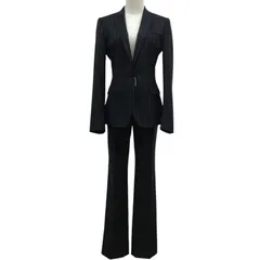 Z1557【タグ付】DOLCE＆GABBANA ドルガバ パンツスーツ セットアップ ブラック ストライプ シングル 1つボタン
