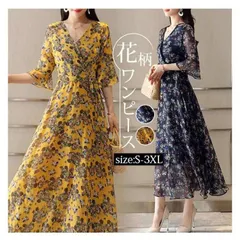ワンピース   花柄 半袖 Vネック シフォン リゾートワンピ ロング丈 マキシ丈 ロングワンピ 花柄ワンピース   春 夏 カジュアル パーティー レディース リゾート 軽い 涼しい きれいめ カジュアル お洒落 xzxiaoyun310
