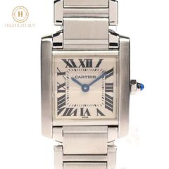 【極美品】Cartier カルティエ タンクフランセーズSM W51008Q3 2300 ステンレススチール SS クォーツ ホワイト文字盤 スクエア レディース 腕時計