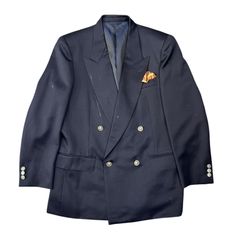 dunhill ボックス ダブル ブレスト ジャケット S ダークネイビー