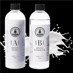 SANAAA ホワイトエポキシ樹脂948ML、高光沢エポキシ樹脂 気泡なし、工芸品、鋳造、DIY、樹脂アート、型、ジュエリー用のテーブルエポキシ樹脂 (474ML x 2) 0のサムネイル