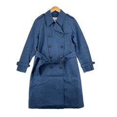 美品 nano universe ナノユニバース 無地 秋冬 AW トレンチコート コットン ネイビー ユニセックス 38【古着】【中古】【送料無料】