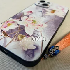 KOLO【ハス 白 蓮 ロータス 花柄】iPhone スマホケース  ケース iPhoneSE 12  13 14 15 15Plus 15Pro 15ProMax 16 16Plus 16Pro 16ProMax 16e iPhone14以降全機種対応