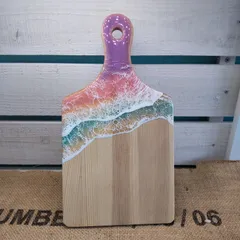 レイリーヒュッゲ　カッティングボード　ウォールナット　レジン　新品未使用 ウォールナットのエンドグレインカッティングボード（大）約40