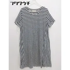 ◇ BEAUTY & YOUTH UNITED ARROWS ボーダー 半袖 膝丈 ワンピース オフホワイト ブラック系 レディース  【中古】 【1111300007398】