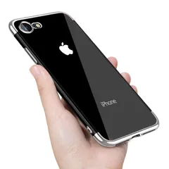 iPhone 7 用 ケース iPhone 8 用 ケース クリア 耐衝撃 TPU 透明ケース ソフトメッキ加工取り出し易い 衝撃吸収 全面保護 指紋防止ファッション 最軽量 スリム 薄型 一体型 人気 防塵 黄ばみ防止[プラス スマートホン シル