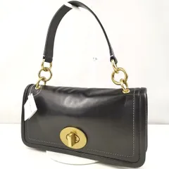 【 COACH 】G A-3 コーチ ゴールド金具 ターンロック ワンショルダー ハンドバッグ 手提げ トート 婦人鞄 ブラック 黒系