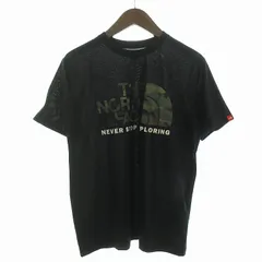 ザノースフェイス THE NORTH FACE ショートスリーブカモフラージュロゴティー Tシャツ カットソー 半袖 プリント クルーネック NT31932 M 黒 ブラック