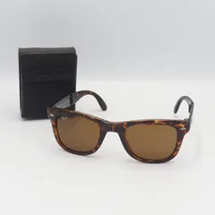 良品 レイバン RB4105 710 50ロ20 3N FOLDING WAYFARER べっ甲 折りたたみ メンズサングラス 2000000 NSK MTM