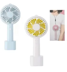 TEES ハンディミニファン 首掛け ハンディファン 扇風機 外出 持ち運び 携帯 USB扇風機 充電式 手持ち 卓上 hf-m6　ポケット扇風機 ストラップ付