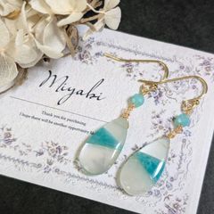 1点もの♡14kgf￼￼ オーロラプルームアゲートピアス - メルカリ