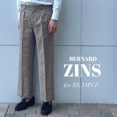 BERNARD ZINS / BEAMS F 別注 SACHA ウールヘリンボーン 2プリーツ ...