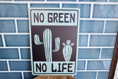 新品 NO GREEN  NO LIFE  ドライガーデン サボテン メタルサイン 看板 CALIFORNIA ハウス アメリカンハウス DIY 玄関