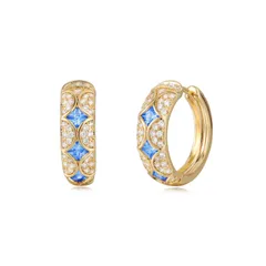 【新着商品】14金ブラチラメッキ ピアス ピアス ピアス 金属アレルギー対応 白ジルコニア 青 上質赤 人気 フープピアス レディース Fettero