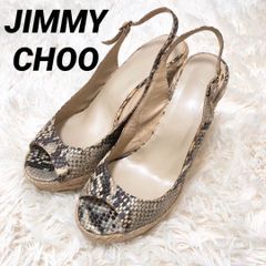 JIMMY CHOO レオパード柄 オープントゥパンプス サンダル 34 ハラコ