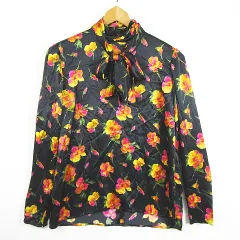 emanuel ungaro エマニュエルウンガロ花柄 長袖シャツピンク黒白 emanuel ungaro エマニュエルウンガロ花柄 長袖シャツピンク黒白
