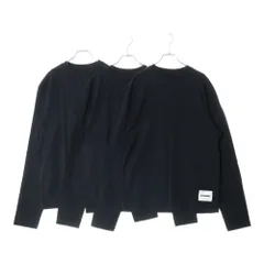 JIL SANDER + (ジルサンダープラス) 3PACK TEE 3パック ロングスリーブ クルーネック 長袖 Tシャツ カットソー ブラック J47GC0002 J45048