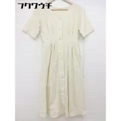 ◇ AS KNOW AS PINKY アズノゥアズピンキー Vネック 半袖 膝下丈 ワンピース クリーム系 レディース  【中古】 【1106220005913】のサムネイル