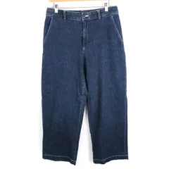 ユニクロ ワイドフィットカーブジーンズ デニムパンツ ストレッチ ボトムス レディース 73サイズ ブルー系 UNIQLO 【中古】