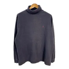 90年代 Polo by Ralph Lauren ポロ ラルフローレン タートルネック 長袖Ｔシャツ ワンポイントロゴ ブラック (メンズ XL) 中古 古着 R1809