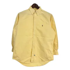 90年代 Polo by Ralph Lauren ポロ ラルフローレン ボタンダウン 長袖シャツ イエロー (メンズ 16) 中古 古着 S0118