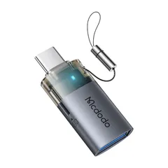 新品 Mcdodo 2-in-1 USB3.0 to USB-C変換アダプタ & TFカードリーダー 5Gbps高速データ転送 TFカードスロット搭載 USBからType-C変換アダプタ 両面にLED表示ライト 紛失防止デザイン Type Cコネクタ MacB
