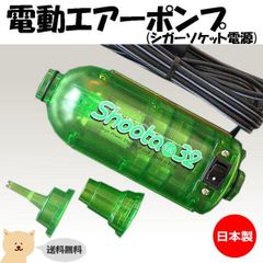 空気入れ 電動エアーポンプ PT307 グリーン アクセサリーソケット電源 浮き輪 ゴムボート