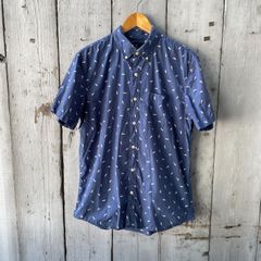 古着 AMERICAN EAGLE アメリカンイーグル 総柄シャツ 鮫 サメ 魚 アメカジメンズ レディース ヴィンテージ商品番号031