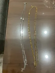 NO.14 アクセサリーネックレス3連　2個セット