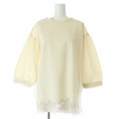 サマンサモスモス SM2 裾レース前後2WAYブラウス 七分袖 麻 リネン昆 F アイボリー /AT ■OS