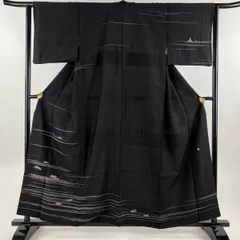 正絹 ✿訪問着　刺繍　黒地 　袷 訪問着 【No.K-502】 黒地、桜と胡蝶蘭の刺繍 | 東京・銀座で