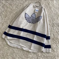 ⑬ 新品！80s 90s アディダス　スウェット　デカロゴ　刺繍　トレフォイル
