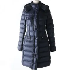 良品☆国内正規品 MONCLER モンクレール HERMINE エルミンヌ ロゴワッペン・フード付 ロングダウンコート ネイビー 0 レディースのサムネイル