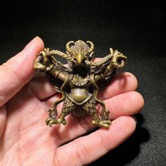 銅 細工 六翼天使彫像 キューピットテーブル 装飾品 工芸品 置物