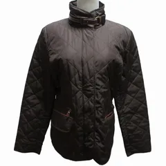 ローレンラルフローレン LAUREN RALPH LAUREN キルティングジャケット ブルゾン ジップアップ ベルト 茶 ブラウン Mサイズ 0611 ☆AA★ ■GY14のサムネイル
