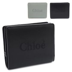 クロエ 折財布 レディース Chloe Sense CHC23SP867I10 二つ折り財布 クロエセンス コンパクトウォレット ロゴ刺繍 レザー