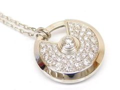 美品 カルティエ アミュレット スモール ネックレス ☆  ダイヤモンド K18 ホワイトゴールド 11.4ｇ レディース Cartier □7C7D