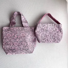 着物リメイク、ミニバッグ2個セット