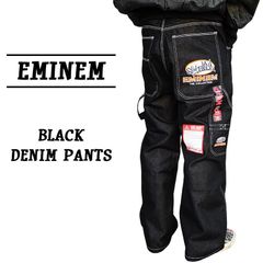 デッドストック！EMINEM エミネム 極太 デニム バギーパンツ 光沢 濃紺 デッドストック！EMINEM エミネム 極太 デニム バギーパンツ