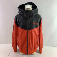 04w4305▽※【中古】AVIREX アヴィレックス グラマラス グレニス レザー トラックジャケット メンズ オレンジ×ブラック L 6101054【八王子店】